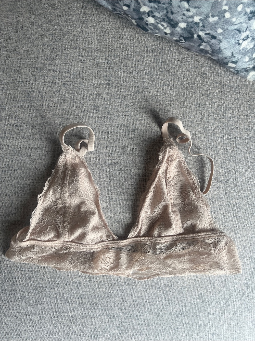 Brandy Melville Lace Triangle Bralette in Nude